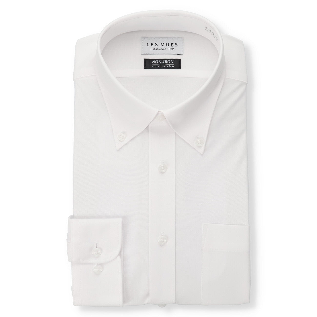 Non-iron Super Stretch Button-down Shirt - White_01