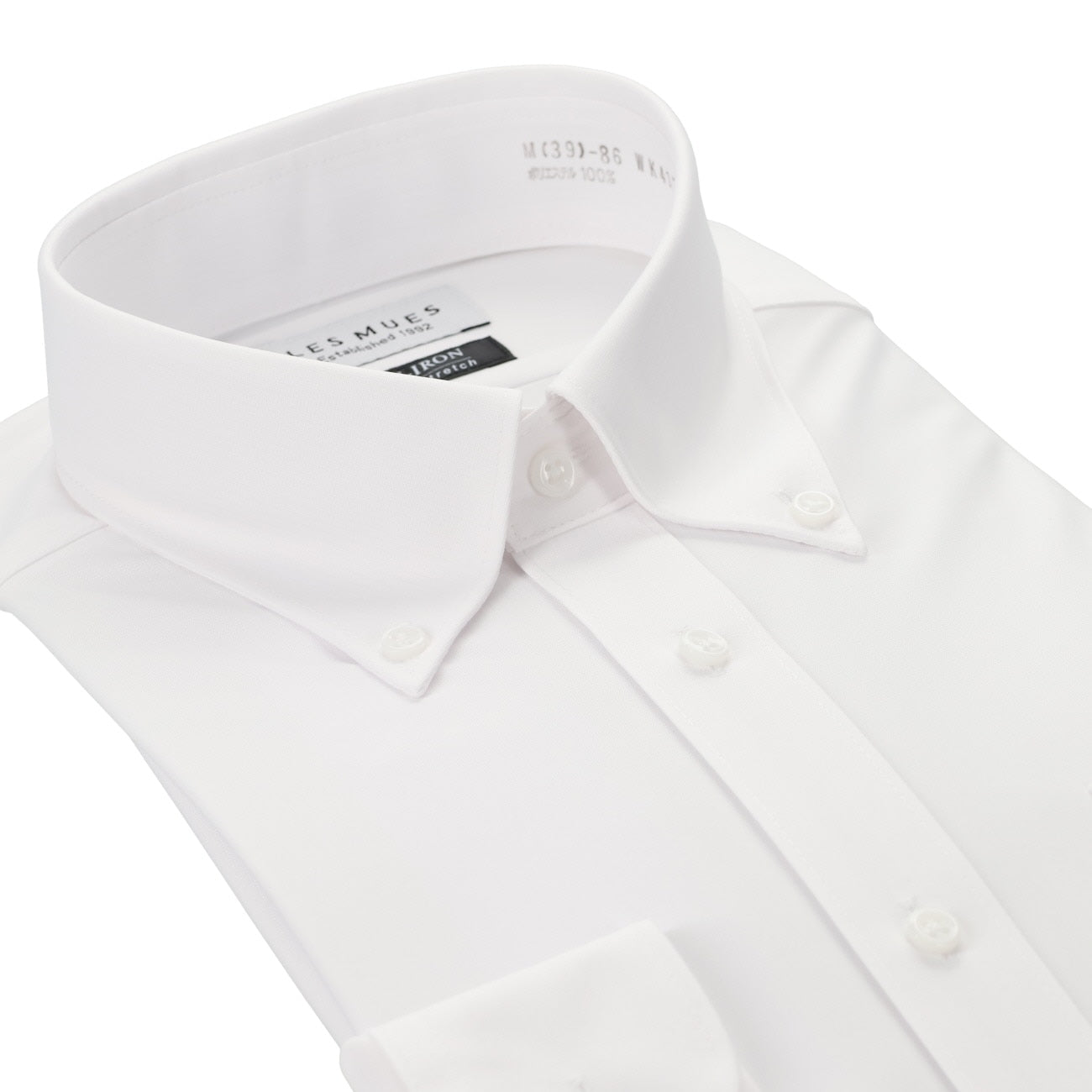 Non-iron Super Stretch Button-down Shirt - White_03