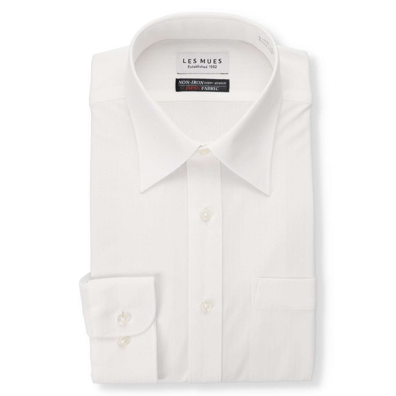 Japanese Fabric Non-iron Point Collar Shirt - White_01