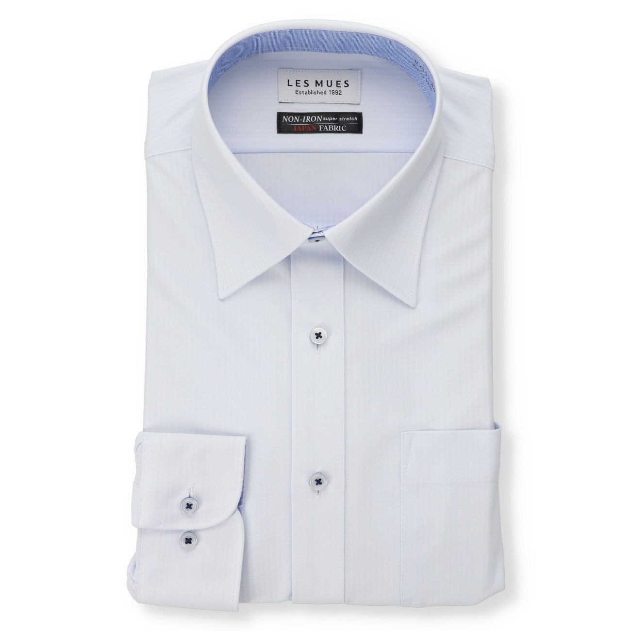 Japanese Fabric Non-iron Point Collar Shirt - Blue_01