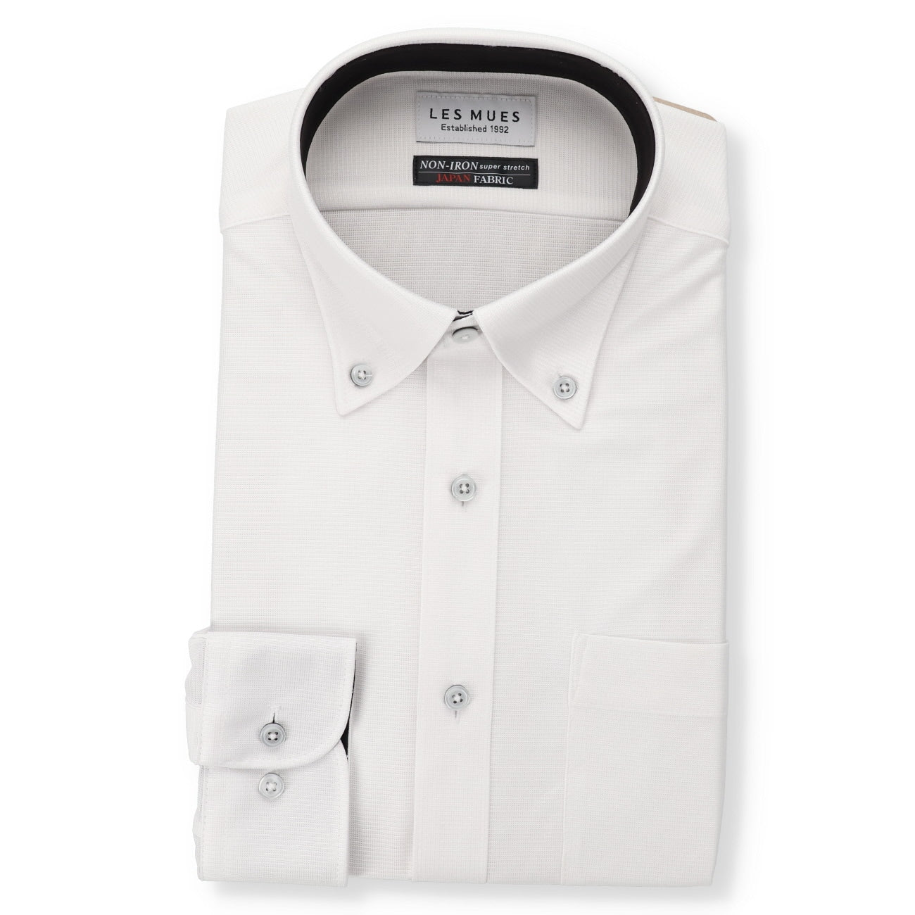 Japanese Fabric Non-iron Button-down Shirt - White_01