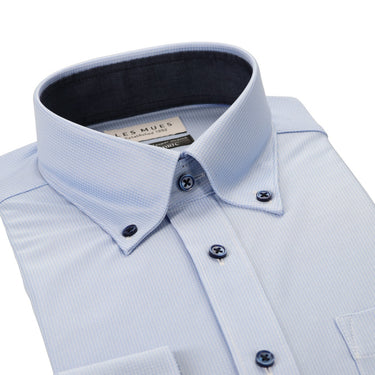 Japanese Fabric Non-iron Button-down Shirt - Blue_03