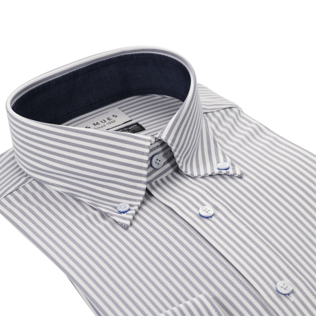 Japanese Fabric Non-iron Button-down Stripe Shirt - Navy_03