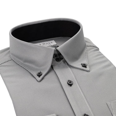 Japanese Fabric Non-iron Two-button Collar Shirt - Gray_03