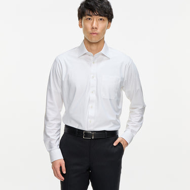 Japanese Fabric Non-iron Spread Collar Shirt - White -05