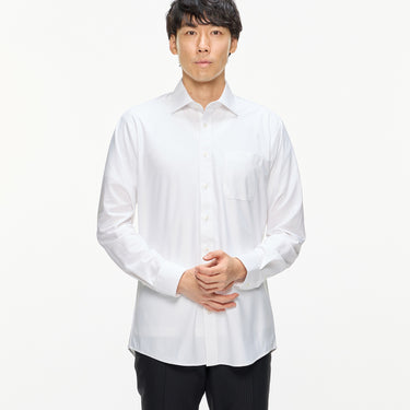 Japanese Fabric Non-iron Spread Collar Shirt - White -06