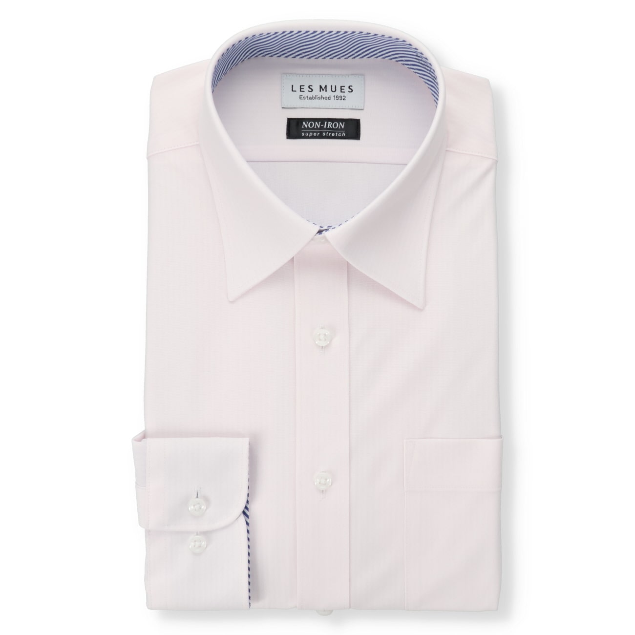 Non-iron Super Stretch Point Collar Shirt - Pink_01