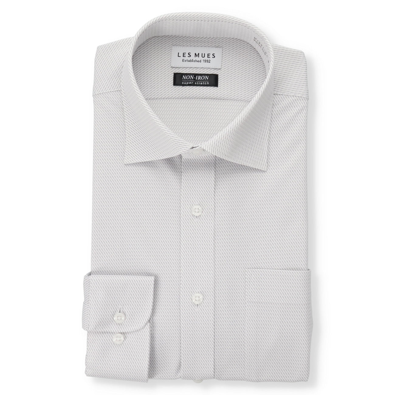 Non-iron Super Stretch Spread Collar Shirt - Gray_01