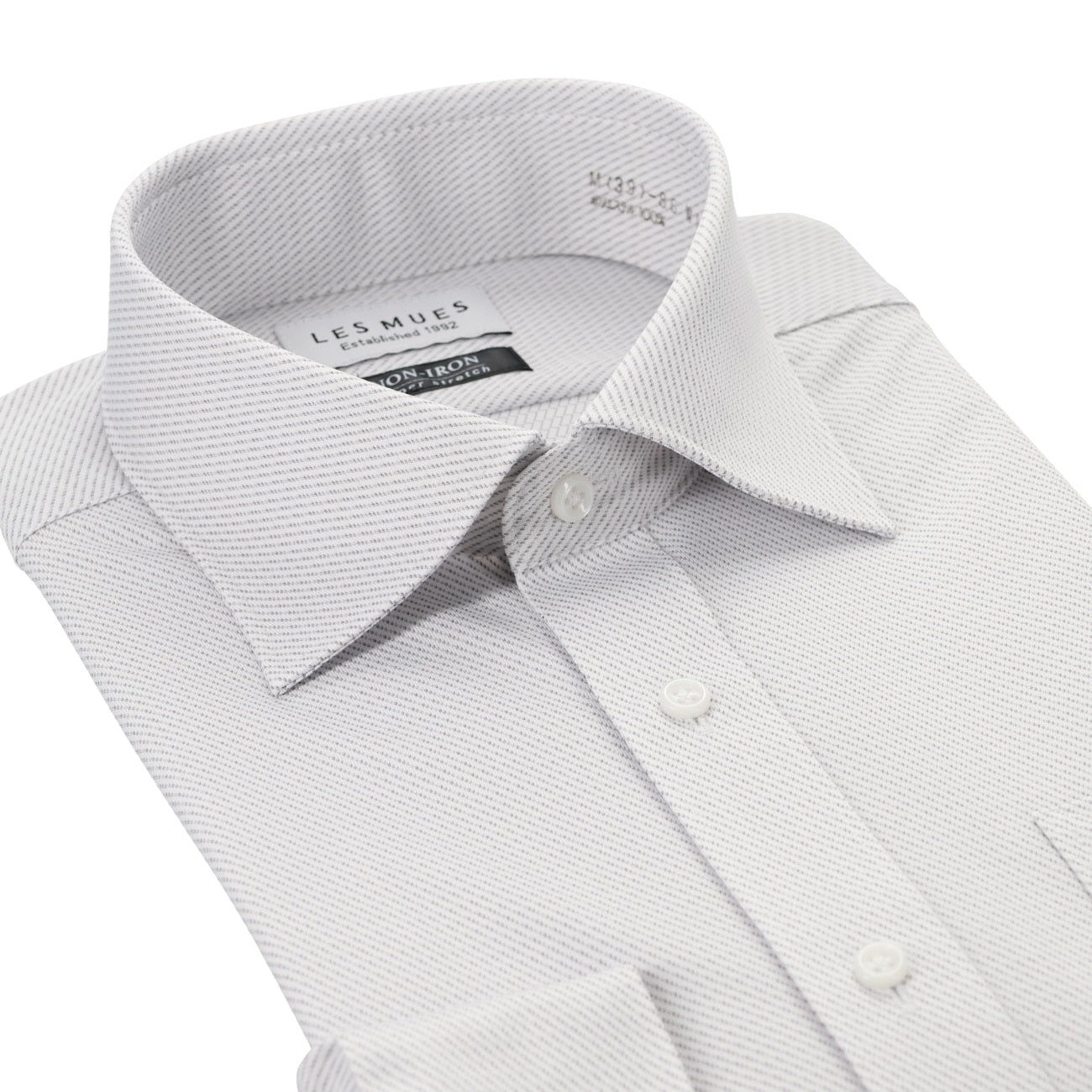 Non-iron Super Stretch Spread Collar Shirt - Gray_03