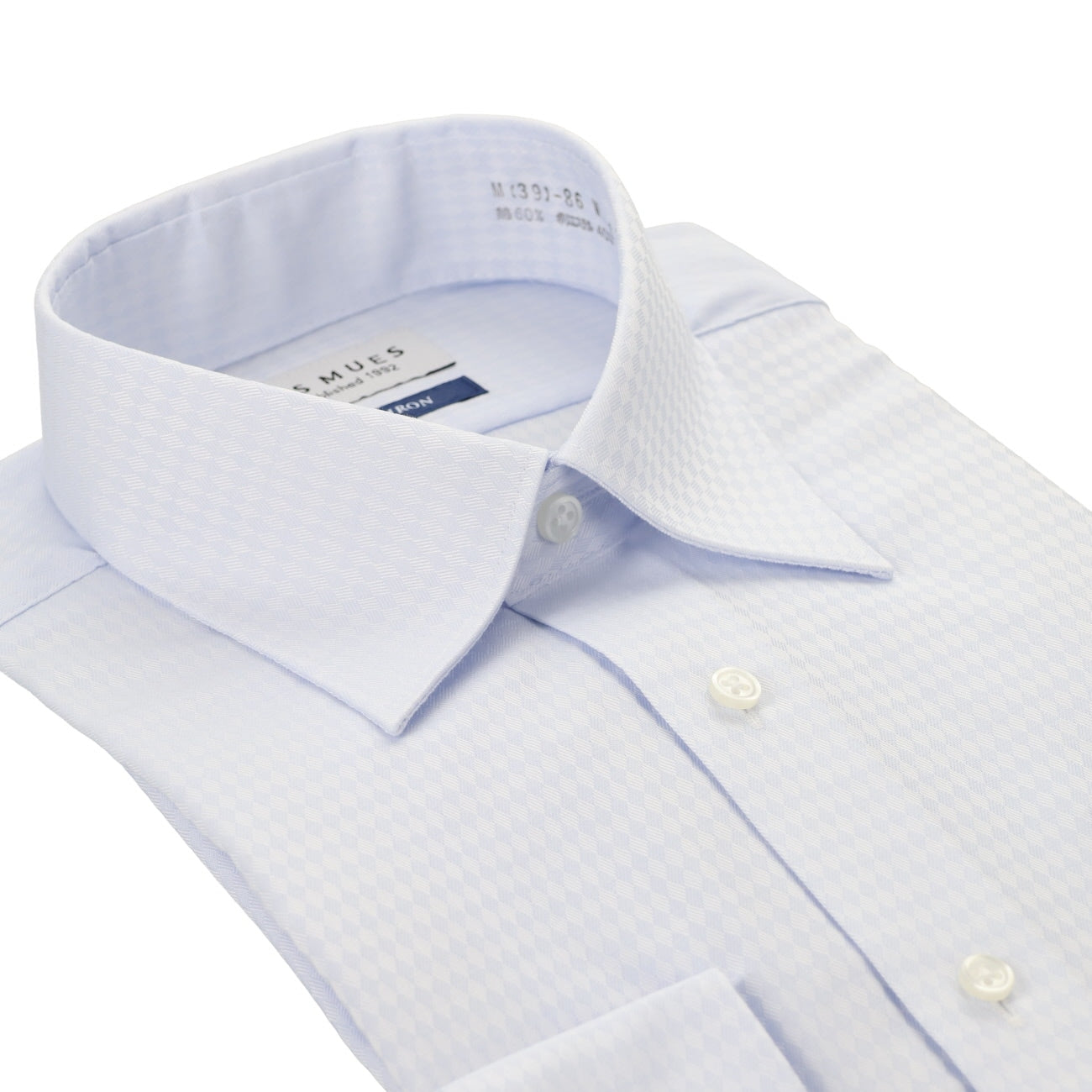 Non-iron Point Collar Shirt - Blue_03