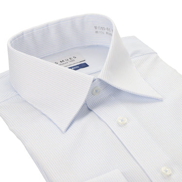 Non-iron Point Collar Stripe Shirt - Blue_03