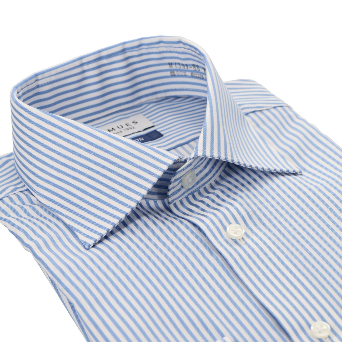 Non-iron Spread Collar Stripe Shirt - Blue_03