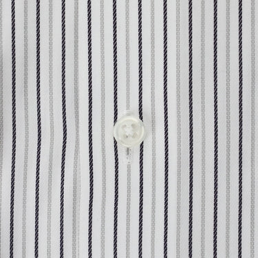 Non-iron Contrast Spread Collar Stripe Shirt - Navy_02