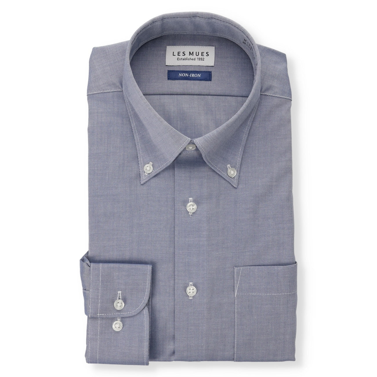 Non-iron Button-down Shirt - Navy_01