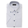Form-stable Antimicrobial Button-down Short Sleeve Shirt - Blue_01