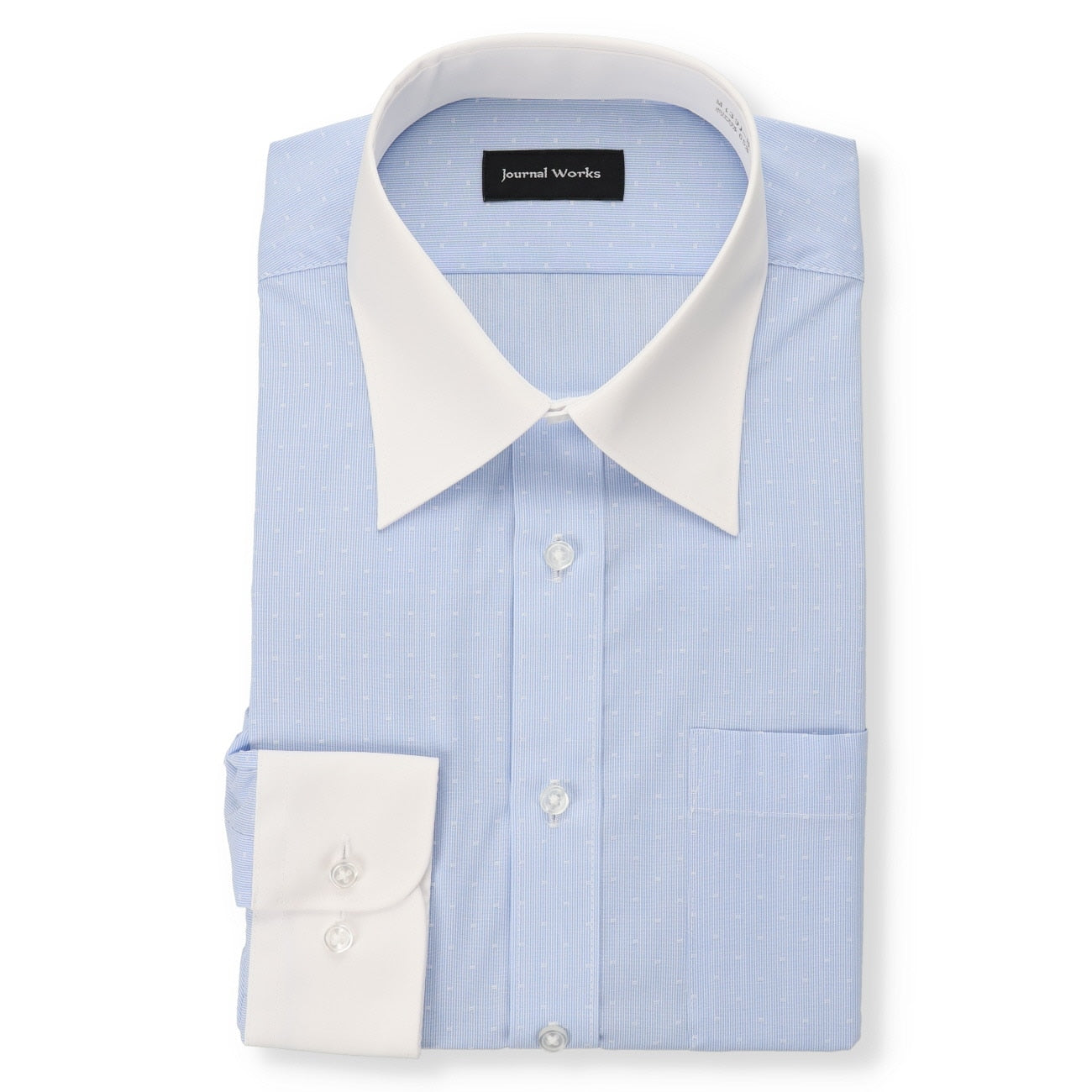 Form-stable Antimicrobial Contrast Point Collar Shirt - Blue_01