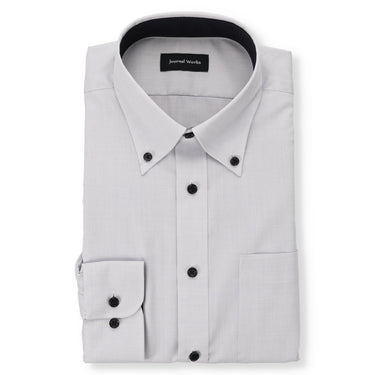 Form-stable Antimicrobial Button-down Shirt - Gray_01