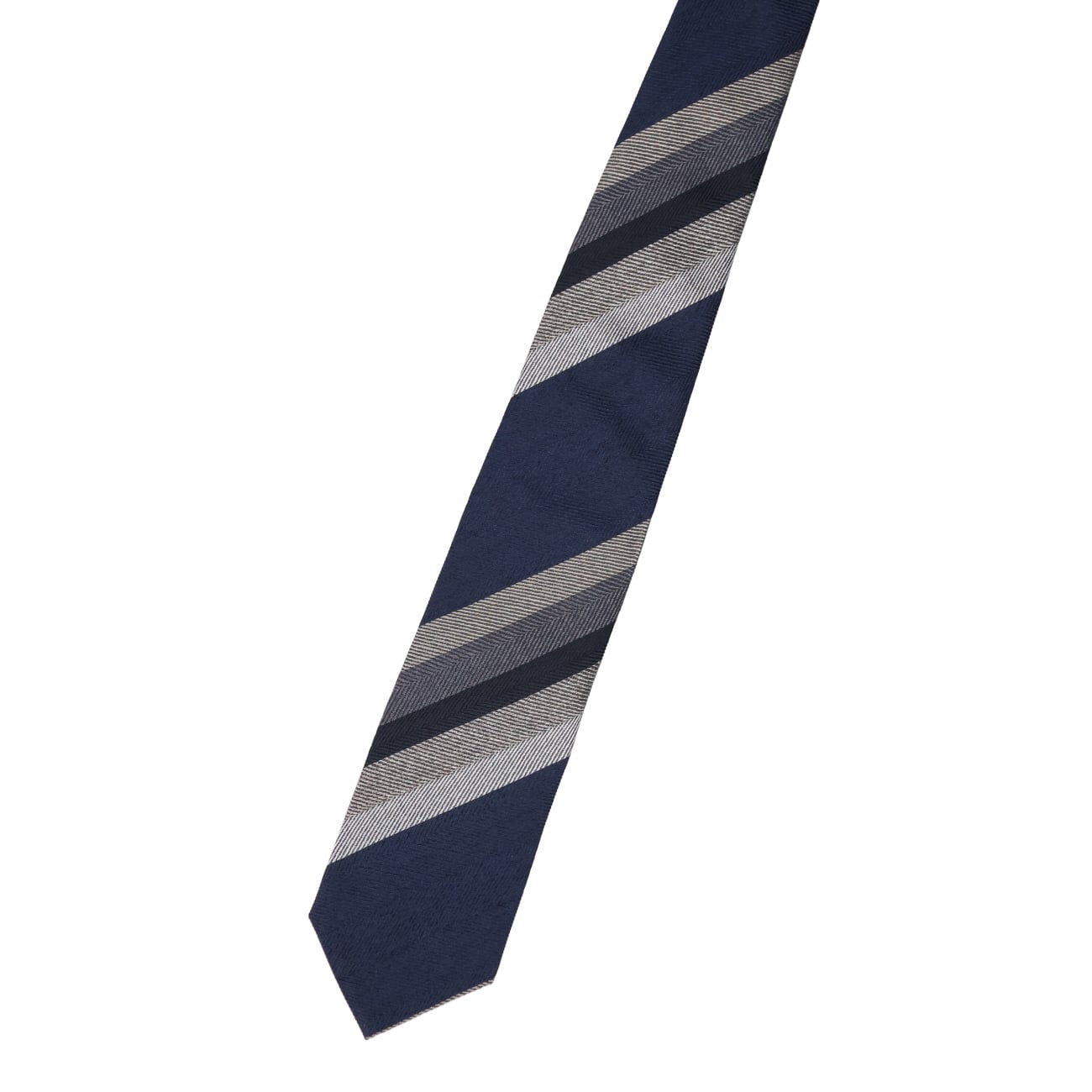 Japan Made Italian Fabric Striped Tie -02