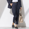 Linen-like Cropped Pants - Navy_01