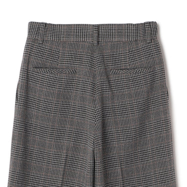 Tweed Stretch Black and White Check Wide Pants_11