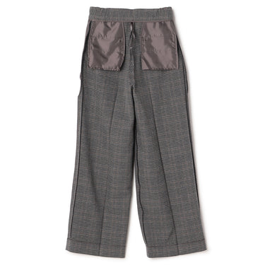 Tweed Stretch Black and White Check Wide Pants_14