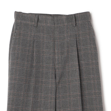 Tweed Stretch Black and White Check Wide Pants_10