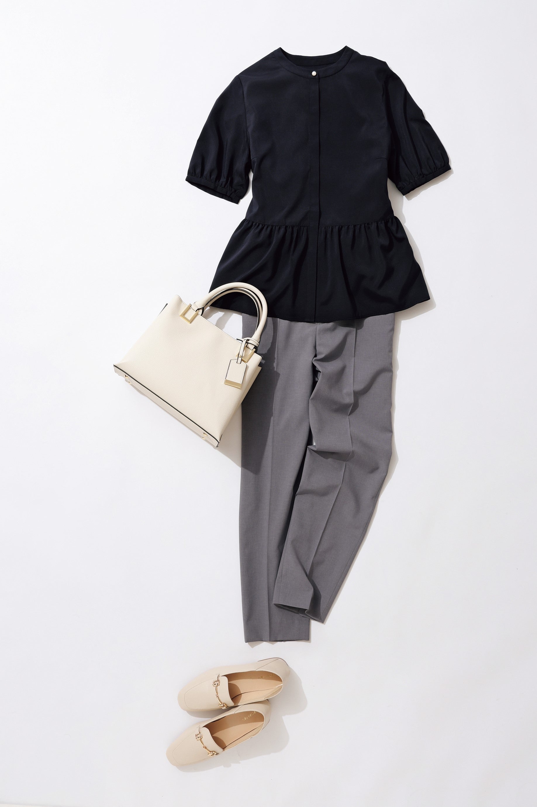 RIRANCHA Stretch Cropped Pants - Gray_04