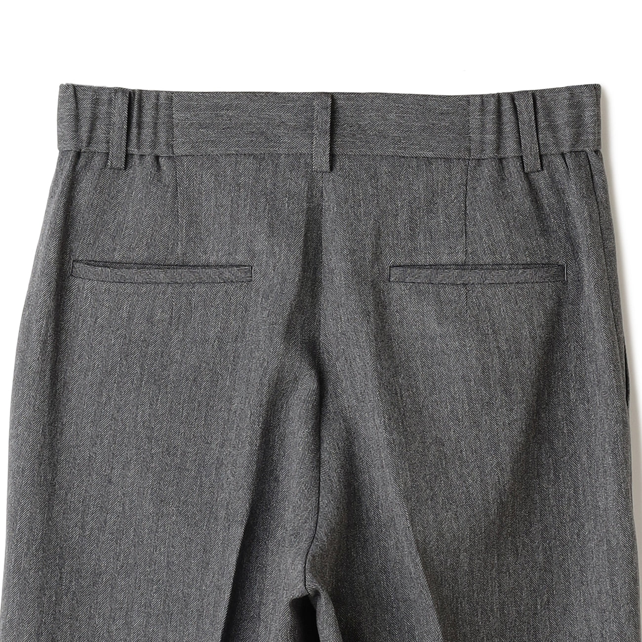 粗花呢鱼骨纹 宽松长裤 -灰