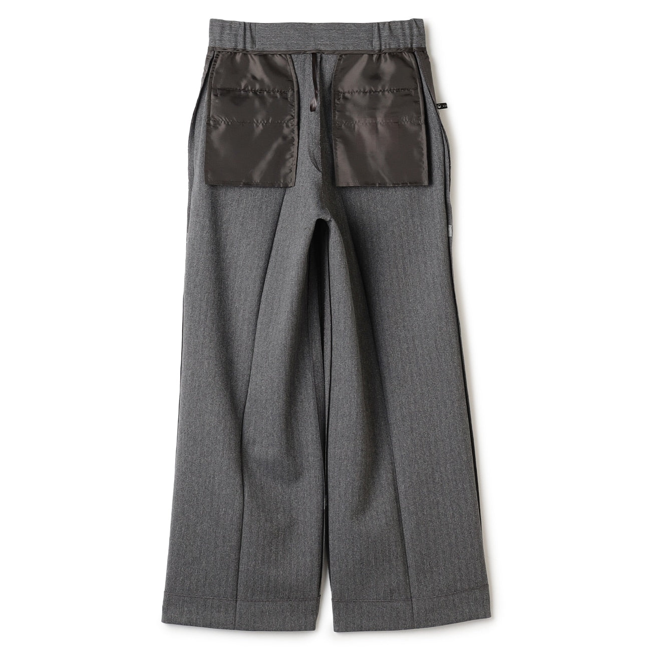 粗花呢鱼骨纹 宽松长裤 -灰