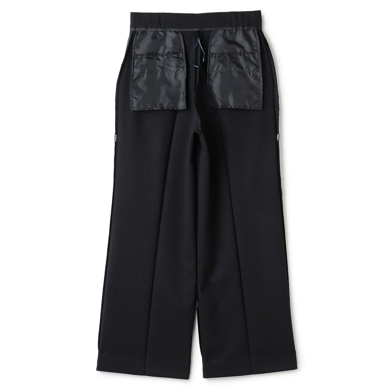 粗花呢鱼骨纹 宽松长裤 -深蓝