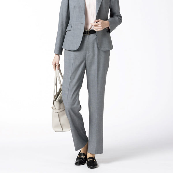 Washable Houndstooth Straight Pants - Blue Gray [A15_G261L974