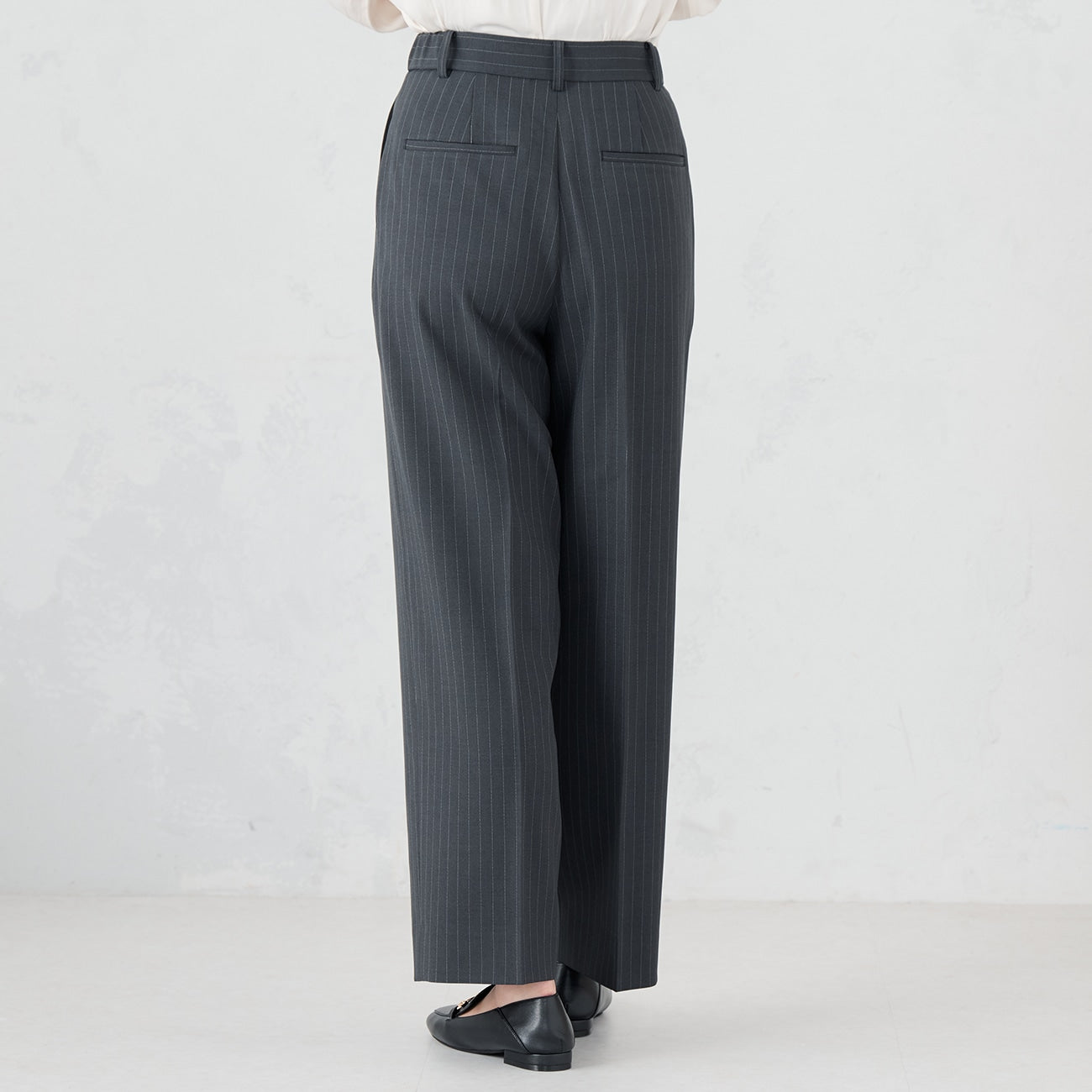 芭蕾舞条纹宽松长裤 -灰