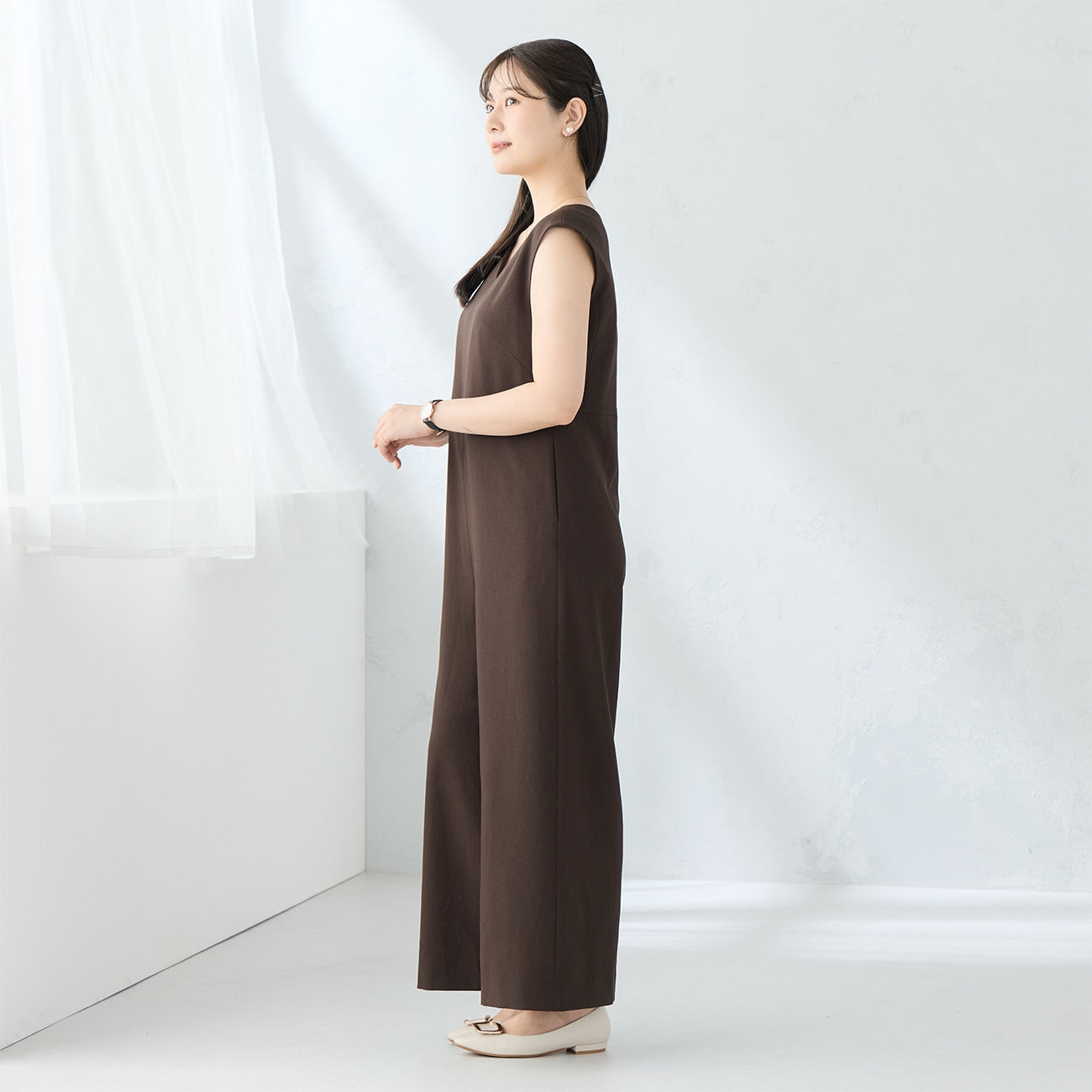 RIRANCHA Stretch连体衣 - Brown_09