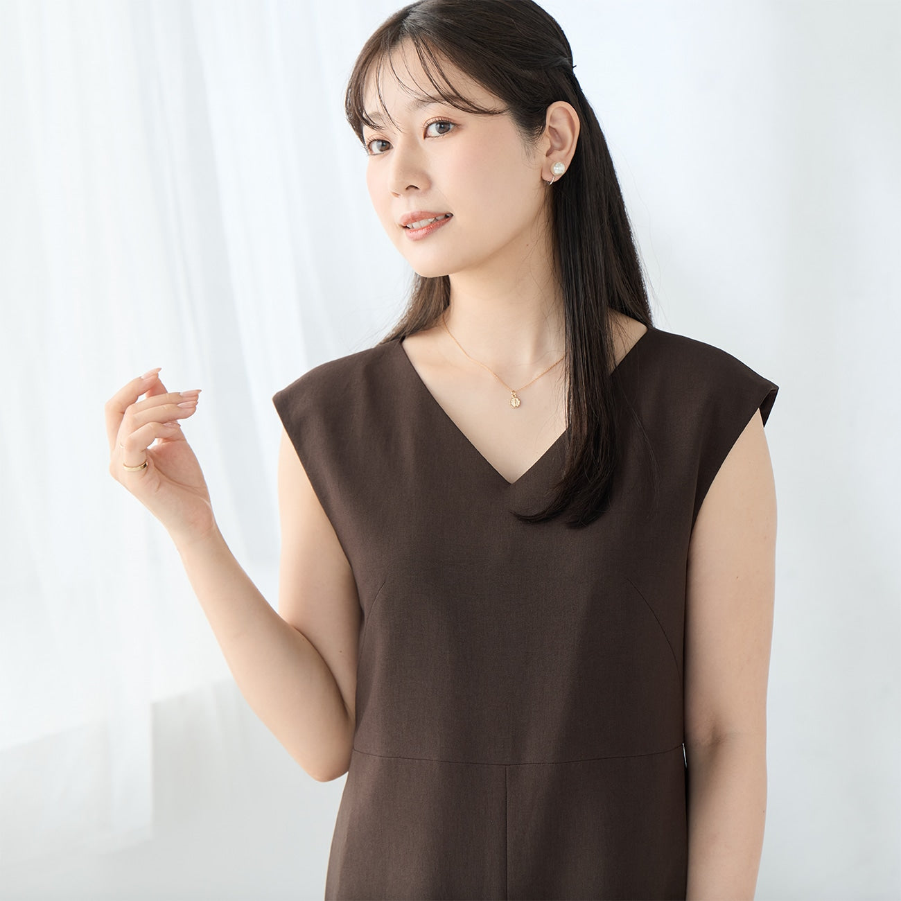 RIRANCHA Stretch连体衣 - Brown_12