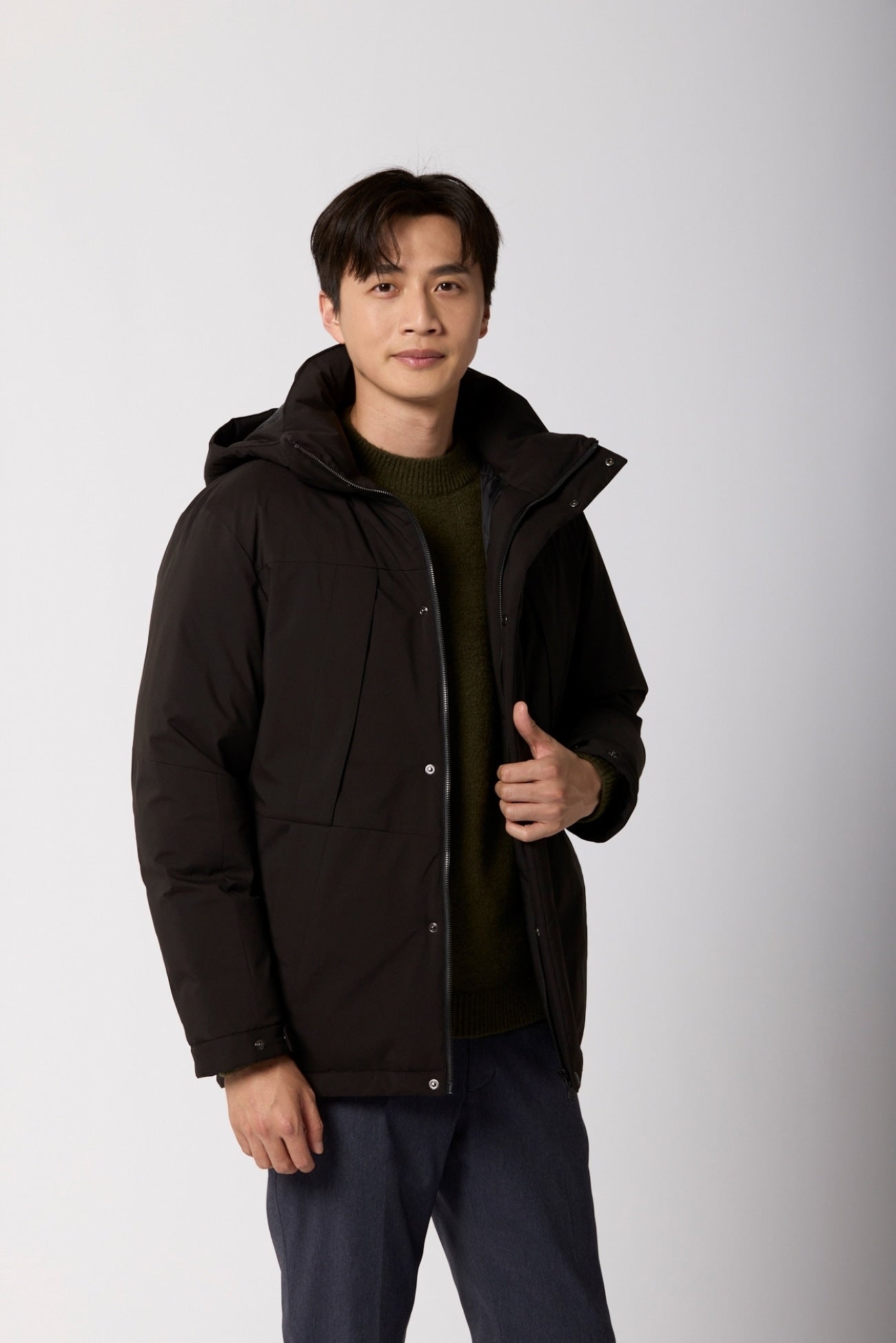 防潑水 羽絨外套（可拆卸式連帽）_13