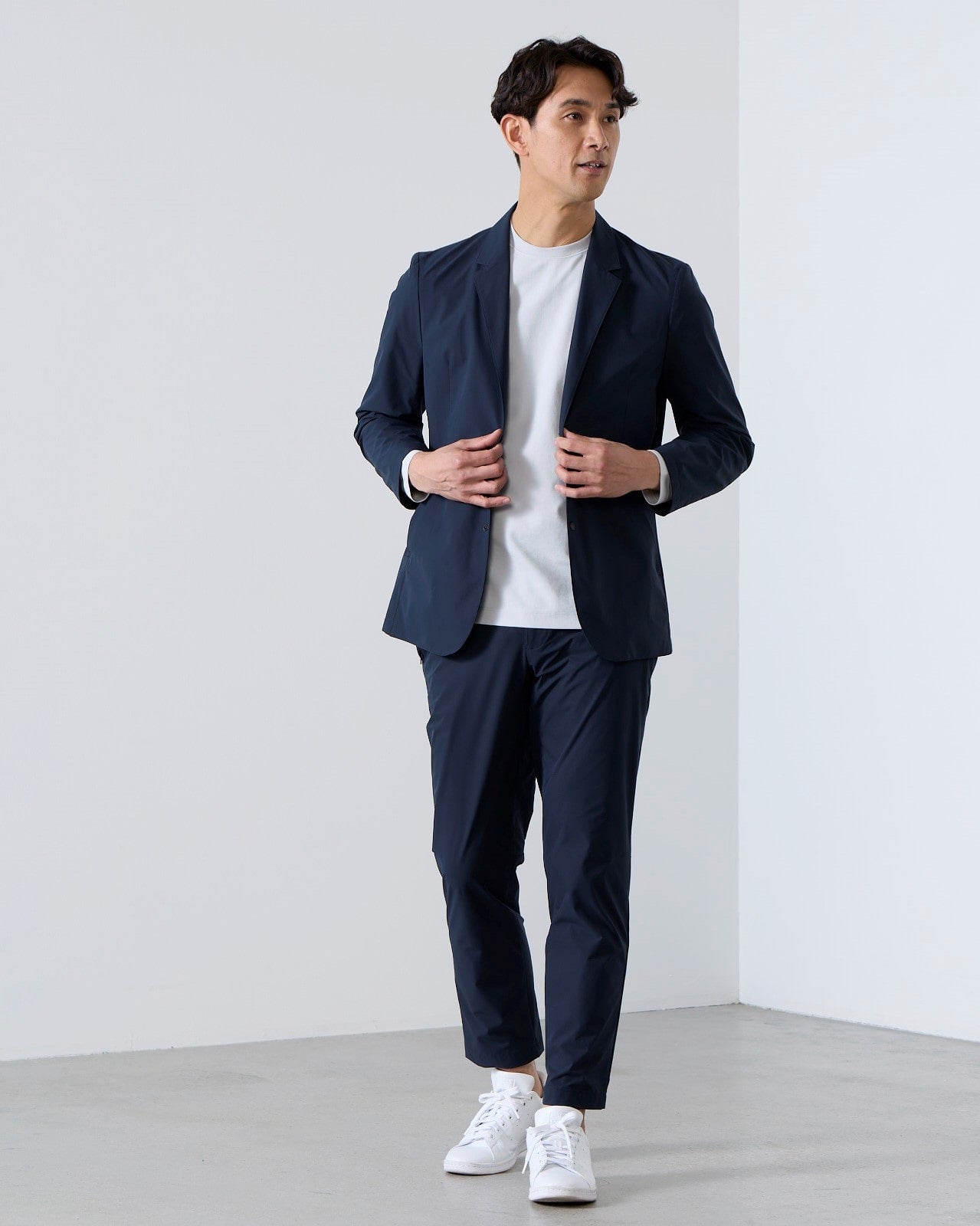 BIZ MOVE High Stretch Tailored Jacket - Navy_02