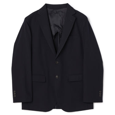 Washable Wool-Like Navy Blue Tailored Jacket_03