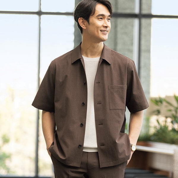 Linen-Like Shirt Jacket [A23_G261Q810] | AOKI GLOBAL