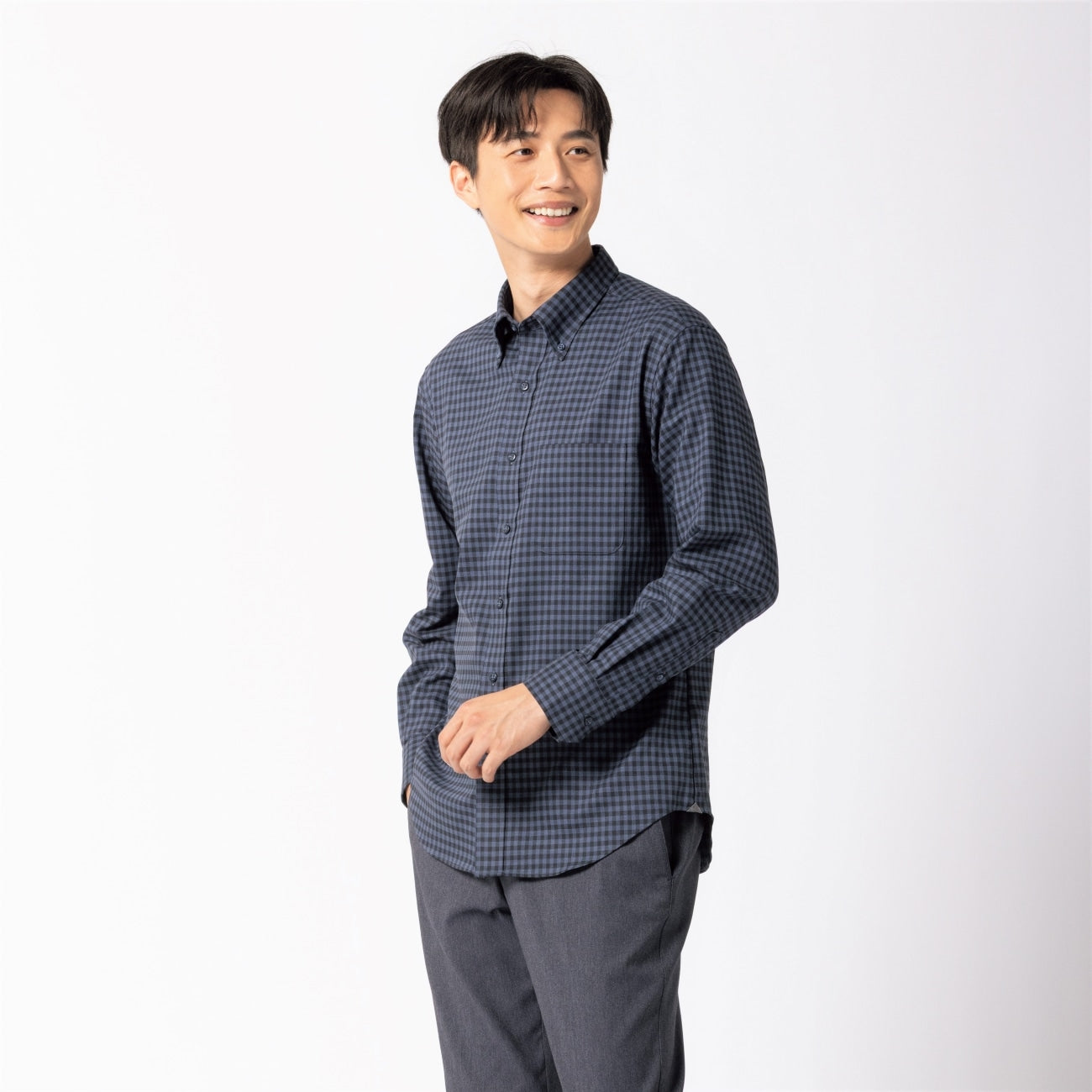 弹力格纹衬衫_02