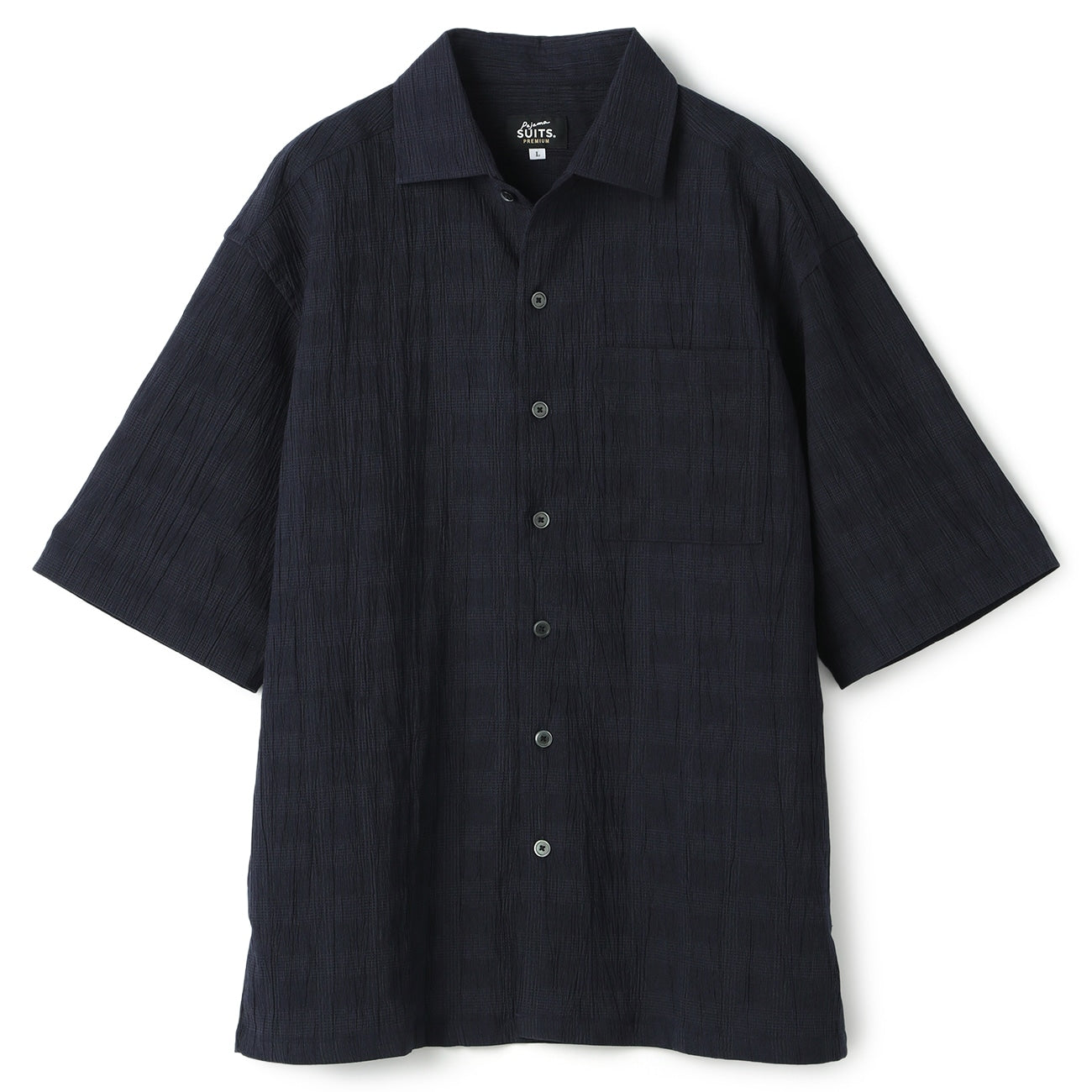 睡衣西裝Aircool Crepe StretchShort Sleeve Shirt外套 -深蓝