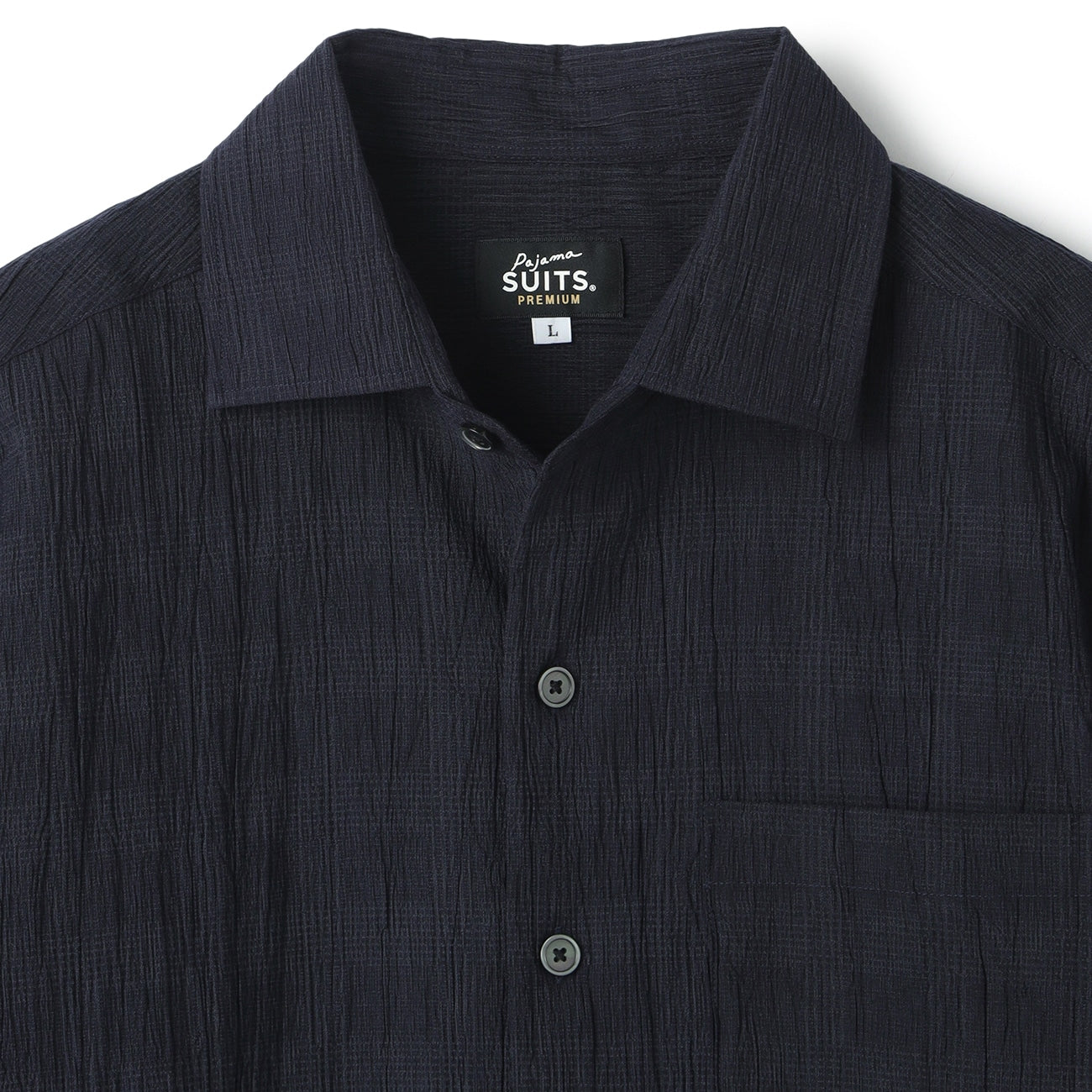 睡衣西裝Aircool Crepe StretchShort Sleeve Shirt外套 -深蓝
