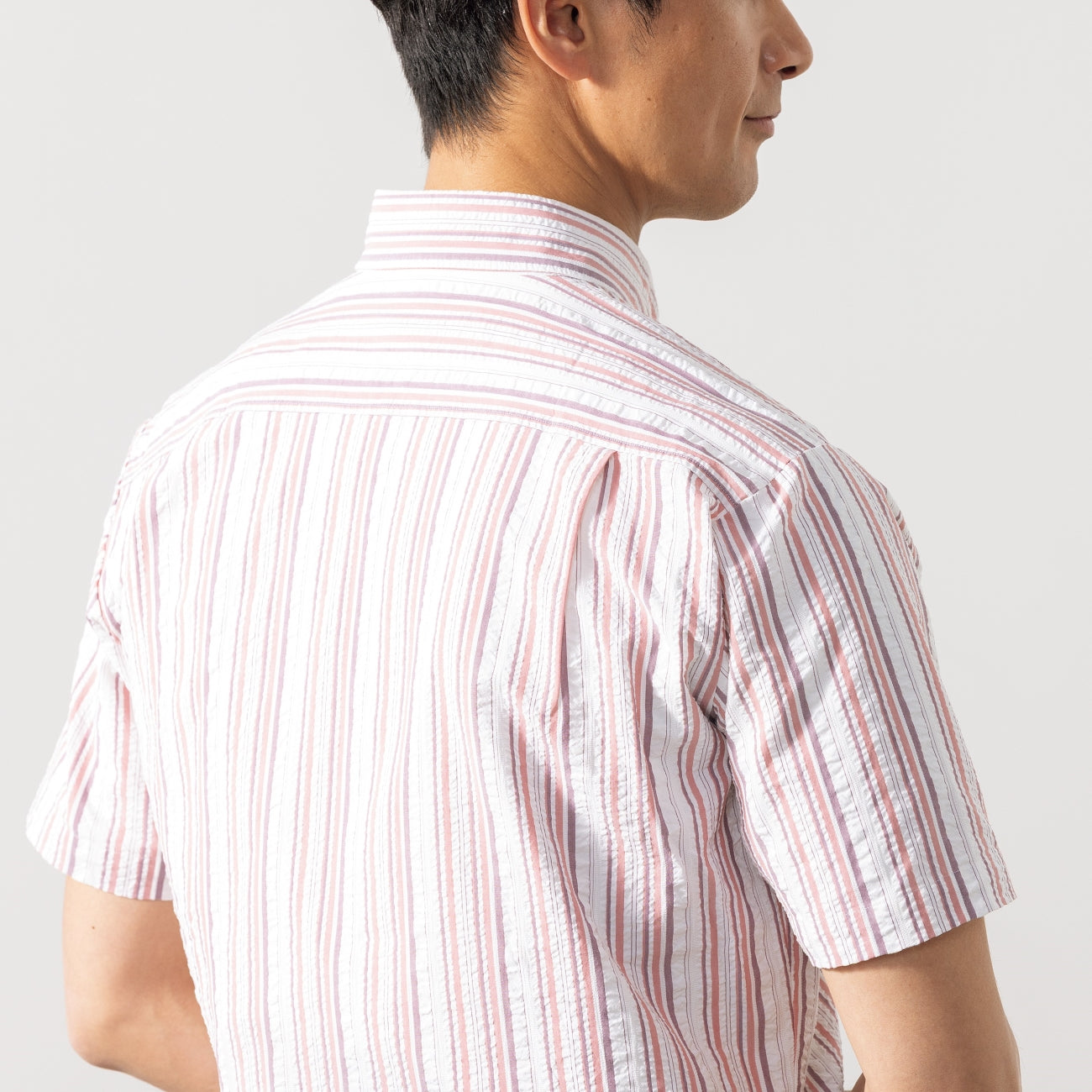 Casual Button-down Short Sleeve Stripe Shirt_03