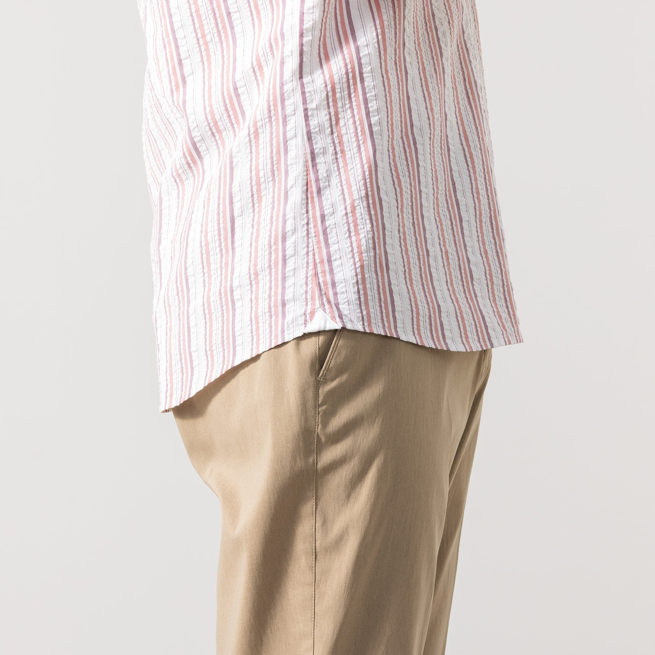 Casual Button-down Short Sleeve Stripe Shirt_04