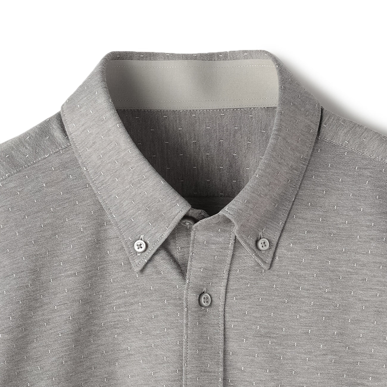 Bizknit Non-iron Button-down Shirt - Charcoal Gray_03