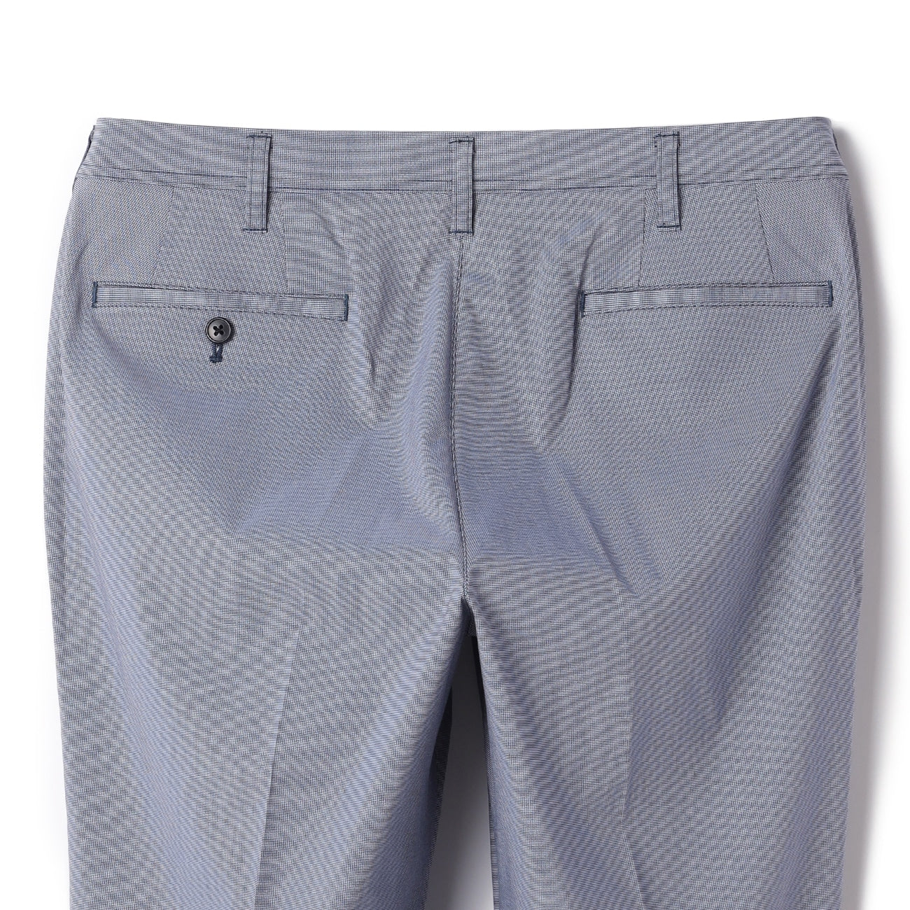 Adjustable Hem Stretch Tapered Houndstooth Pants - Light Blue_04