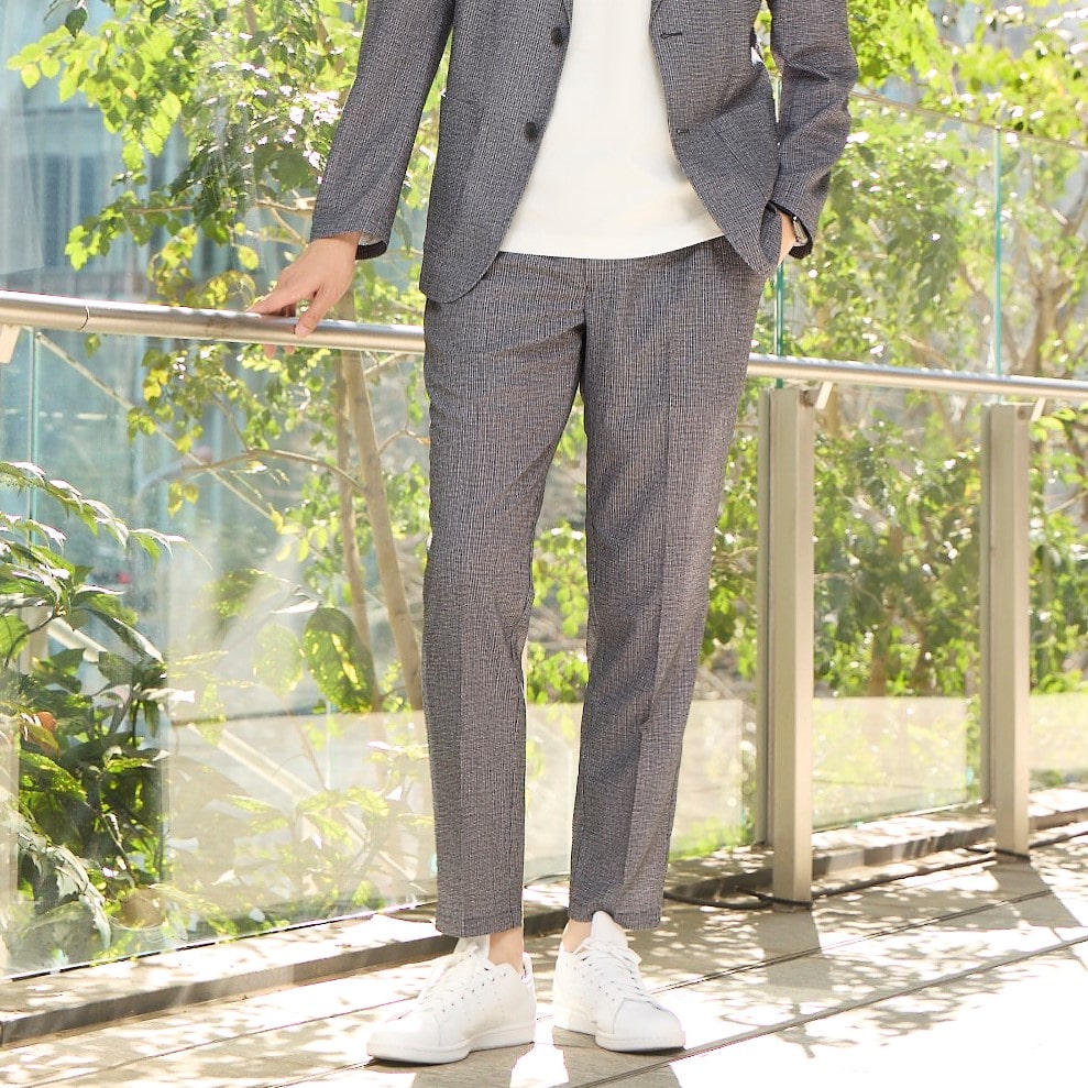 Pajama Suits Aircool Print Mesh Pants - Navy_01
