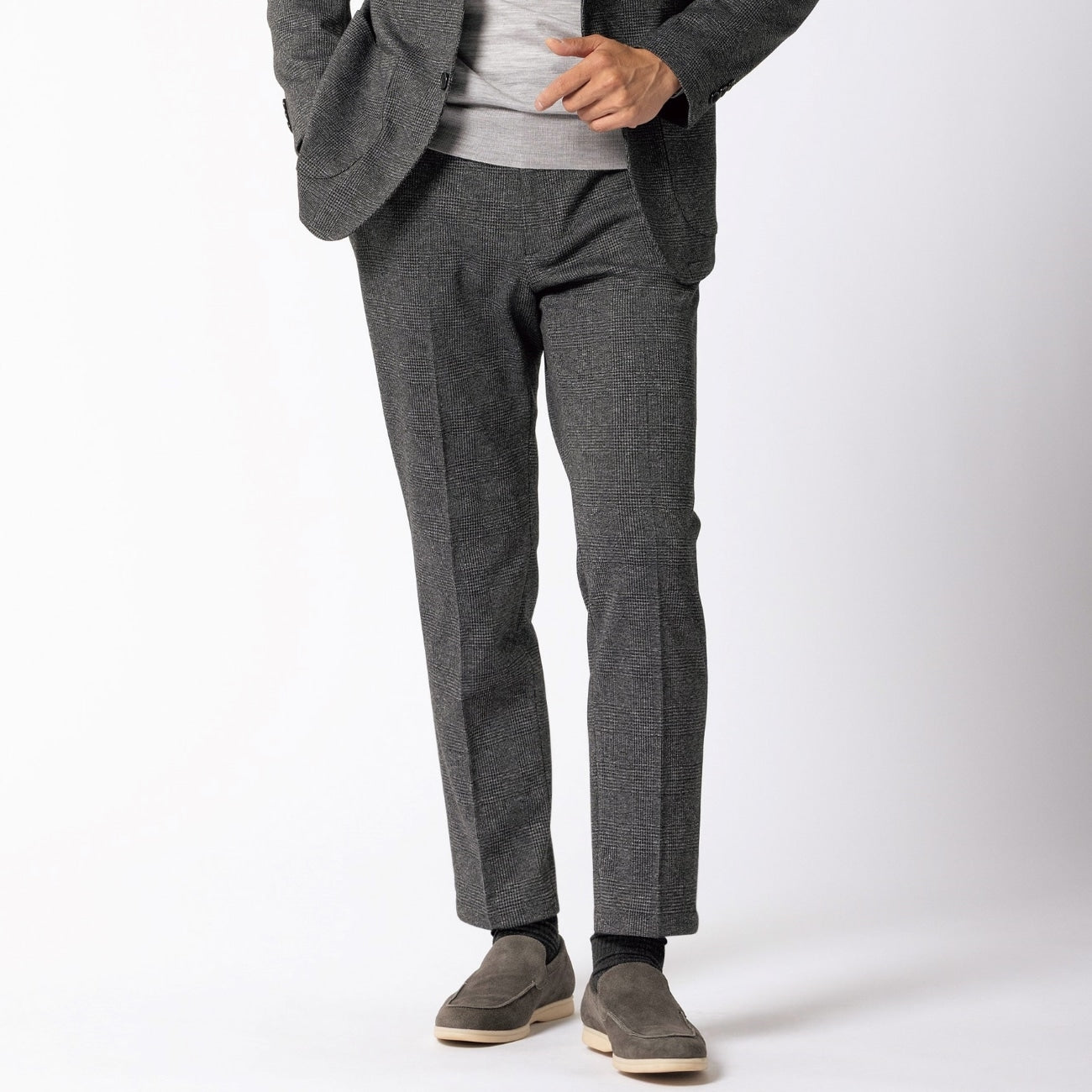 睡西衣裝 Premium Jersey Glen-Plaid Pants - Medium灰