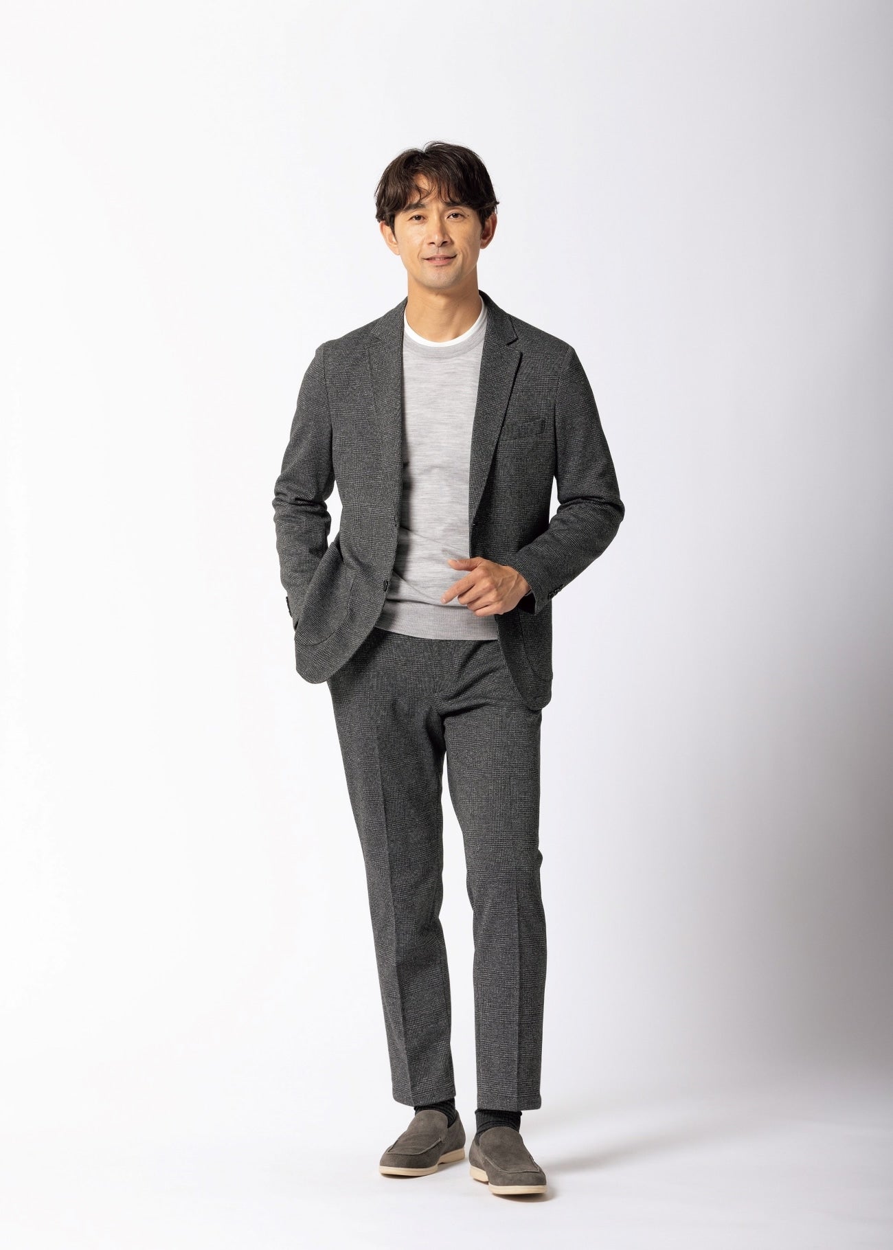 睡西衣裝 Premium Jersey Glen-Plaid Pants - Medium灰