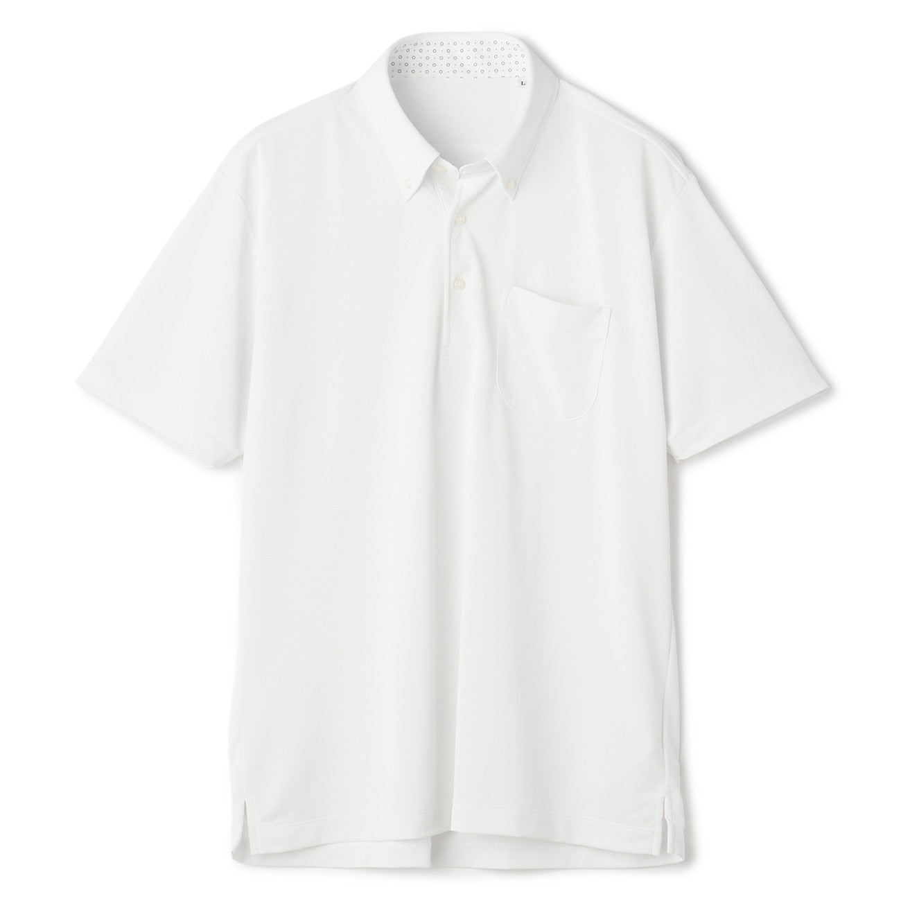 Biz Polo Aircool Button-down Moss Stitch Polo Shirt - White_01