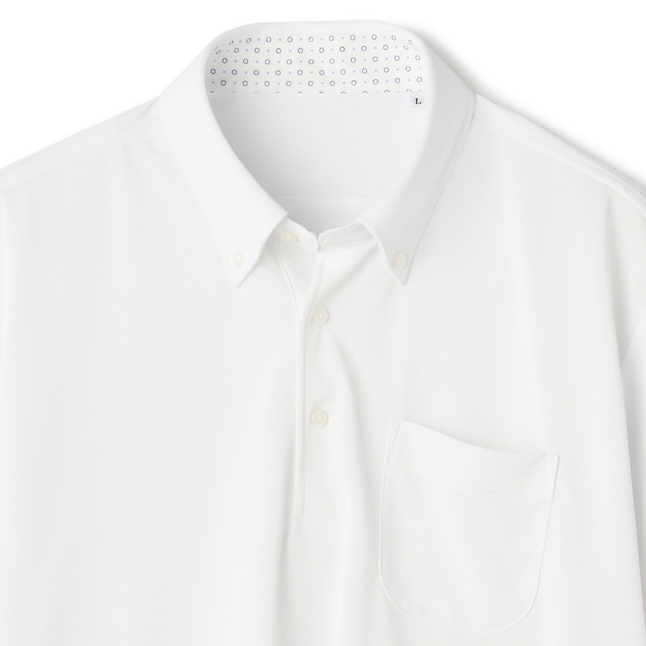 Biz Polo Aircool Button-down Moss Stitch Polo Shirt - White_03